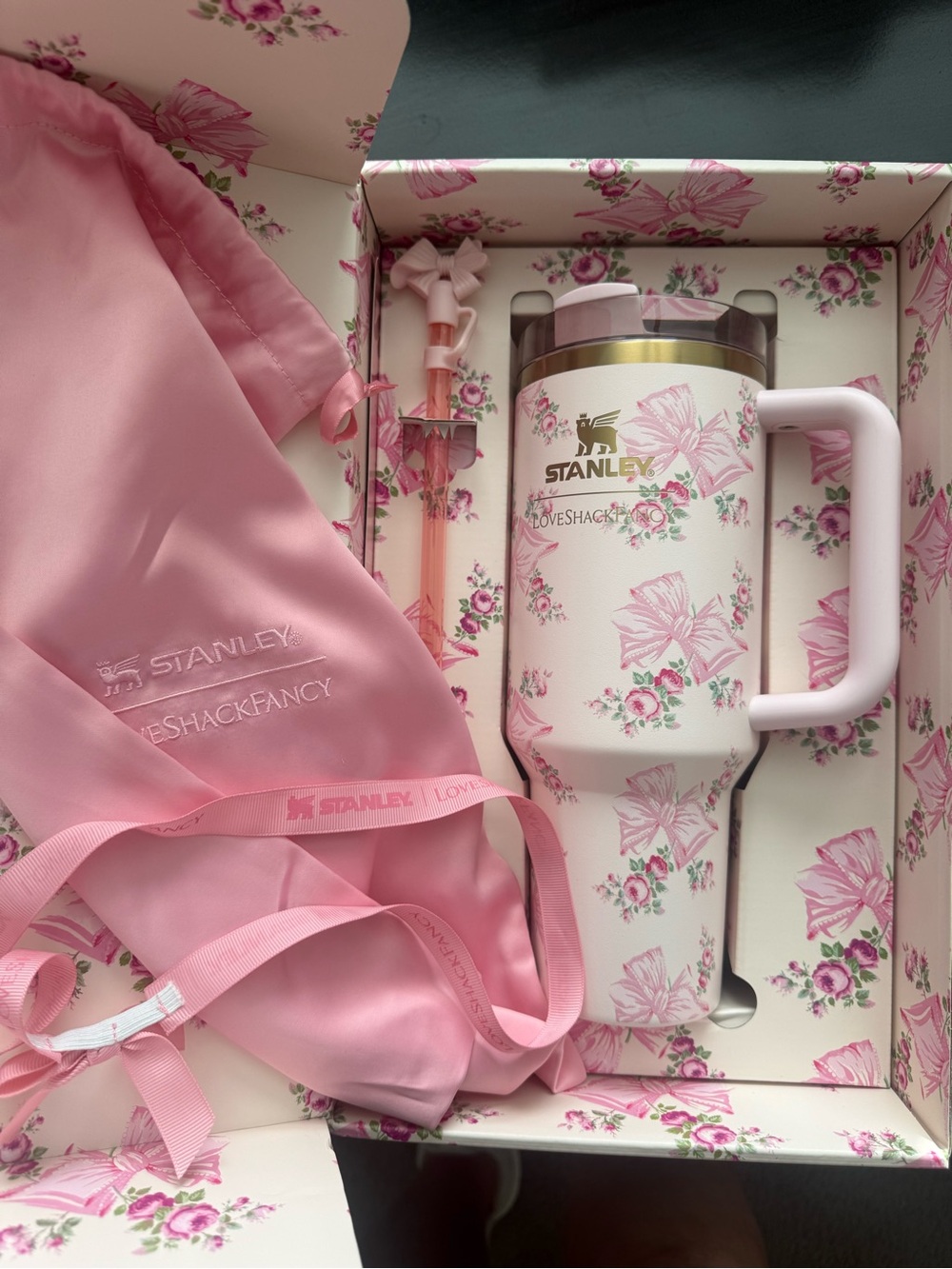 Stanley Pink Floral Travel Tumbler Gift Set